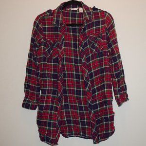 Basic Flannel Long Sleeve Button-Up